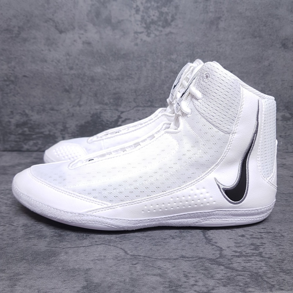 NIKE Inflict 4 MMA Wrestling Shoes Mens 10.5 Womens 12 White Black HM9674-100